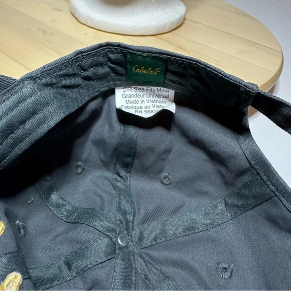 Cabelas Club Mens Adjustablenone Size Fits Most Gray And Gold Embroidering - Picture 8 of 8